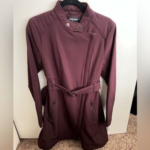 Kenneth Cole Maroon Belted Jacket